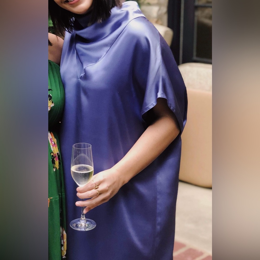 Vintage Periwinkle Silk Dress